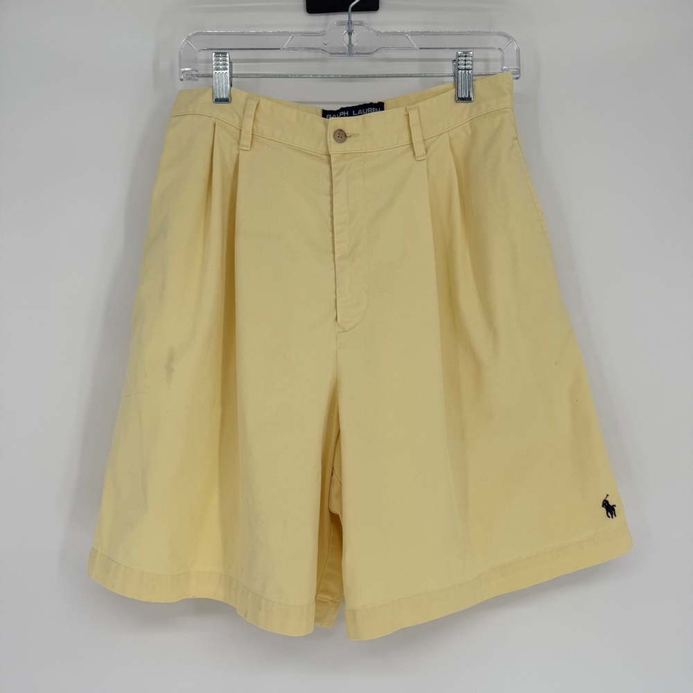 Ralph‎ Lauren Polo Sport 90’s Mom Shorts Size 10 High Wasted Butter Yellow